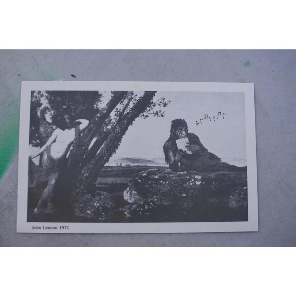Vintage John Lennon 1971 Artistic Black and White Print
